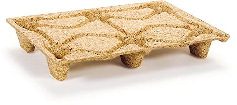 Einwegpalette L800xB600xH120mm Trgf.500kg 6 Füße Pressholz natur