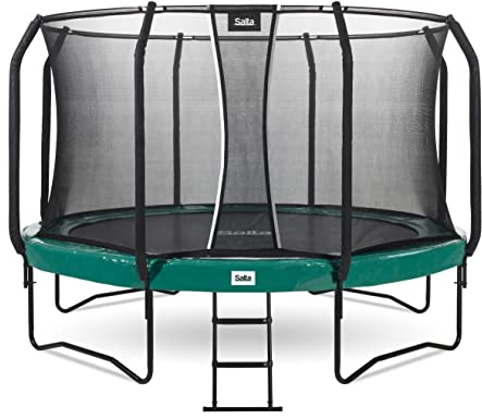 Salta First Class - Trampolin mit Sicherheitsnetz und Leiter - Rund - ⌀ 251/305/366/427/487 cm - Schwarz/Grün (Grün, 251)