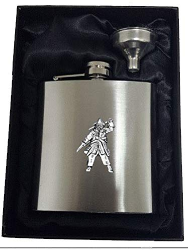 Flasque pirate pp-g17 2 x 3,7 cm en étain anglais sur 177,1 g en acier inoxydable