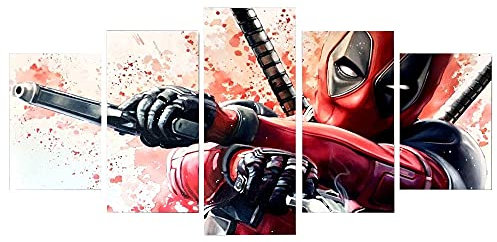 MPPSU Anime Poster Moderne Bilder Auf Leinwand Mehrteilige 5 Teiliges Wandbild Gemälde Set Schlafzimmer Wohnzimmer Küchenbilder Jugendzimmer Deko Mit Rahmen 100 * 50cm