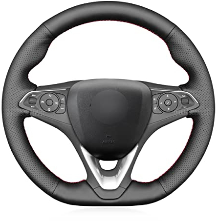MEWANT Lenkradbezug für Opel Astra K/Corsa F/Corsa E (OPC) / Combo E/Grandland X/Insignia/Insignia CT/Mokka Hand Nähen Lenkradhülle aus Echtleder Lenkradschoner