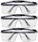 HMH 3 x Schutzbrille für Brillenträger mit verstellbaren Bügeln Arbeitsschutzbrille schwarz Schutzbrillen für Labor in Universalgröße Sicherheitsbrille zertifiziert