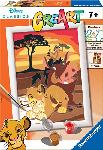 Ravensburger CreArt Disney König der Löwen Malen nach Zahlen, Kits für Kinder und Erwachsene ab 7 Jahren – Kinder-Bastelset