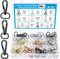 Knpwer 50 Pcs Metal Keyring,4 Colors Keychains Lobster Clasps,Detachable Swivel Clasps,Key Split Ring Clips Keychain Hooks,3 Sizes 16mm 20mm 25mm