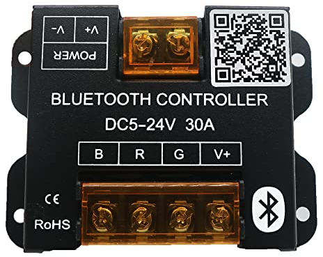 Bluetooth 30A LED Controller DC5-24V Smart Dimmer Controller mit Timer Funktion für 5050 3528 RGB LED Lichtstreifen, iOS Android Smartphone App Steuerung