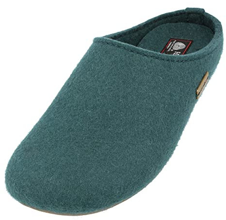 HAFLINGER Everest Fundus Filzpantoffeln im schlichten Design Piniengrün, Gr. 40