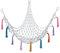 Teddy Hammock Toy Storage Hammock Organizer Net with Colorful Tassels, Teddy Bear Net Mesh Holder Large Hanging Net for Stuffed Animals