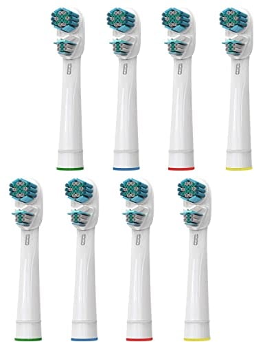 KongKay Brossettes de Rechange, 8 Têtes Compatibles Avec les Oralb double clean Brosses à Dents Électriques, Têtes doubles pour un meilleur nettoyage