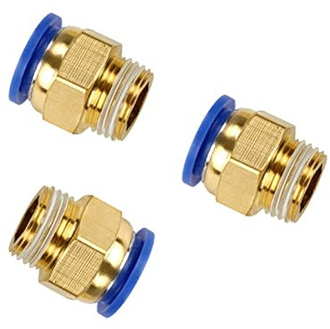 DOLUNTO 3 STÜCKE Pneumatischer Anschluss, Schlauch zu BSP-Außengewinde-Luftleitungsanschluss, Messing-Schnellkupplung (Farbe : PC12-04)