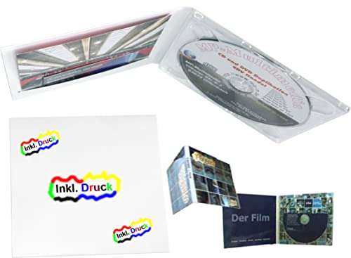 MP-Pro Individuell Bedruckte Digipack CD-Hüllen - Chromokarton 600g, Farbdruck Glänzend Versiegelt, 1 Plastik-Tray für CD/DVD/Blu-ray, 1 Einsteckschlitz für Cover/Booklet - 300 Stück