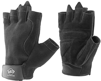 VIP Mens Womens Value Essentials Leather Breathable Weight Lifting Gym Training Gloves For Exercise Fitness Workout Gloves, Size Large, Black