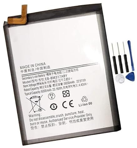Backupower Ersatz Akku Kompatibel mit Samsung Galaxy M31 M315F M31s M317F M31s (M317F) SM-M317F EB-BM317ABY GH43-05043A GH82-23775A