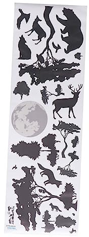 YARNOW 1 Feuille Noir Et Autocollants Bébé Pépinière Décor Stickers Muraux Pour Enfants Bébé Papier Peint Animal Stickers Muraux Cerf Forêt Animaux Stickers