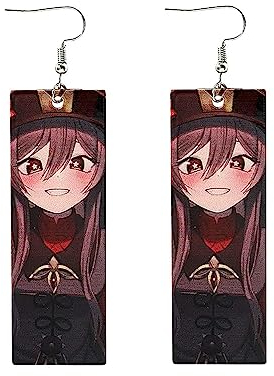 NEZIH 1 Stück Ohrringe für Genshin Impact Hu Tao Cosplay – Acrylschmuck für Anime-Fans, Anime-Fan-Geschenk