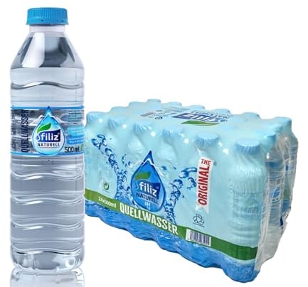 Filiz Naturell Quellwasser - Wasser Still - Premium Qualität für ihre Gesundheit - mit weichem Geschmack - Stilles Wasser in umweltfreundlichen, 100% recycelbaren Einweg Flaschen (24 x 500 ml)