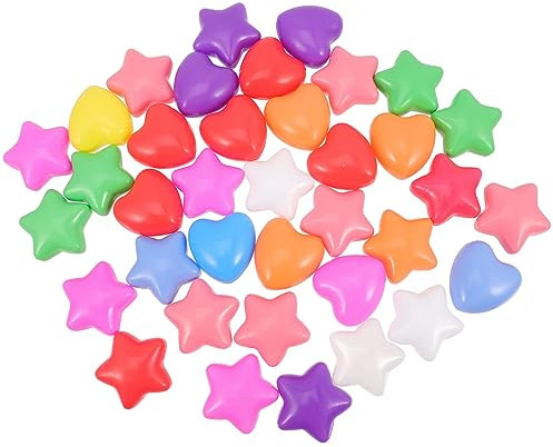 DEARMAMY 100piezas Bolas Creativas del Océano Forma De Estrella Y Corazón para Piscina Juguetes De Natación Coloridos para Niño Niña Actividades Educativas Y Fiestas