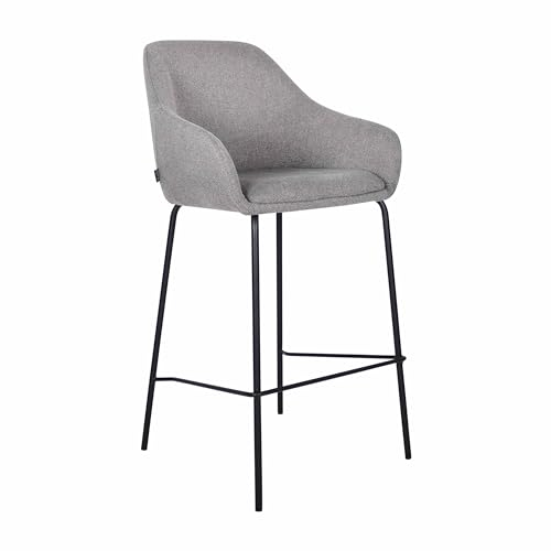 Kick Collection Barhocker Suus - Dunkelgrau - Modern und Hochwertig - Strukturierter Stoff en Metall - Erhältlich in vielen Farben