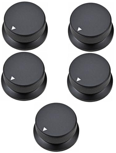 ibasenice 5pcs Aluminium Guitar Control Knob Replacement Knob for Electric Guitar Volume and Tone High Compatibility Standard Pots