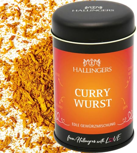 Hallingers Genuss Manufaktur Gewürzmischung Geschenk - Koch-Gewürze in edler Geschenk-Dose Currywurst für Currysoße, Dips & Pommes, Geschenkidee für Frauen Männer