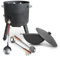 Utschak Feuerofen mit Gusseisen Topf flacher Boden mit Deckel 16 L Ø 44 cm Kazan Schaumlöffel für Plov 64 cm, Schaumlöffel 48 cm, Schöpfkelle für Plov 48 cm Учаг Uchag казан Kasan Oven (Set 4)