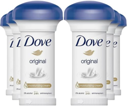 Rayni Beauty Deals Dove Deodorant Stick Feuchtigkeitscreme Pilz – Original – 50 ml (6er Pack)