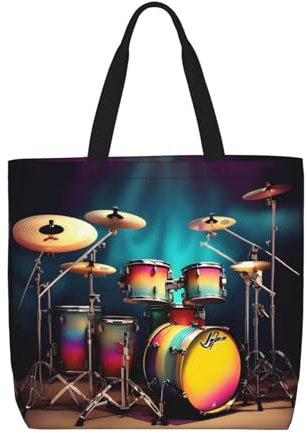 Muffin Print Umhängetasche Einkaufstasche Outdoor Einkaufstasche Reisetasche Einkaufstasche Cool Drums Set Einheitsgröße Cool Drums Set Talla única, Cool Drums Set, Einheitsgröße