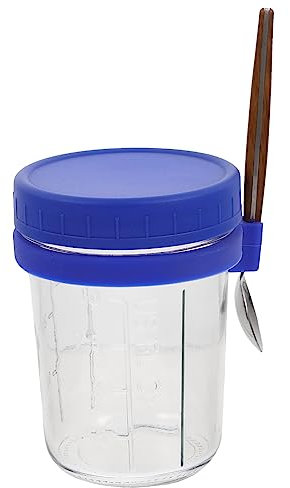 Cabilock Haferflocken Tasse Dessertschale Haferflockenbehälter aus Glas Glasbecher Joghurtbecher Milchbecher aus Glas Frühstückstasse für den Haushalt tragbar Container Lebensmittel PP