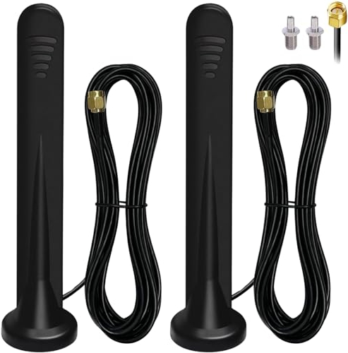 2 Stück 4G LTE Antenne 5G Signal Booster Omni-Direktionale Netzwerk Antenne SMA Ts9 Anschluss 15dbi Magnetische Basis Antennes mit 3m Kabel Für 3g/4g/5g/Gsm/Gprs Router Iot Gateway Smart Home