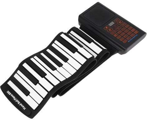 Parliky Keys Foldable Piano up Keyboard Tones Recording Function Drum Effects for Music Enthusiasts Convenient for Travel Learning