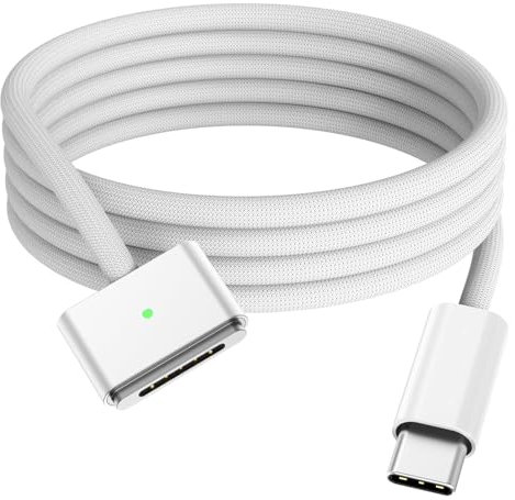 Amavasion 140W USB-C to Magnetic 3-in-1 Cable - 6.6ft Nylon Braided for MacBook Pro 14'/16' & MacBook Air 13'/15'