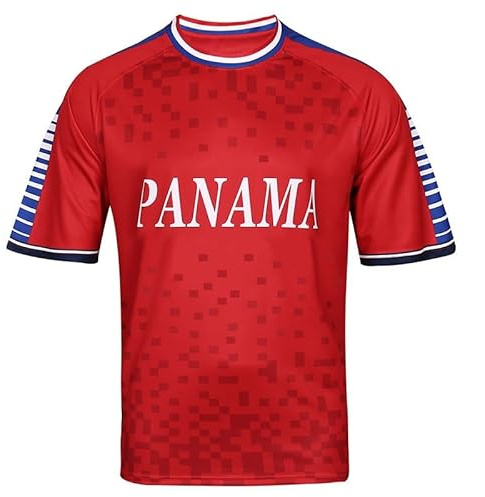 BINQER Men's Football Jersey Europe/America Cup Football T-shirt Sweatshirt Fans Football Half Sleeves(Color:Panama,Size:XXL)