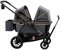 Pamo Babe Doppel-Kinderwagen, Tandem-Kinderwagen für 2 Kinder, mit verstellbarem Griff, wasserdicht und sonnenfest, große herausnehmbare Aufbewahrungskörbe