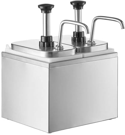 Saucenspender Soßenpumpenspender Sauce Dispenser Pumpe 2*2L Saucenspender Aus 304 Edelstahl Ketchup Spender Soßenspender Pump Saucenspender Gewürzspender Senf Für Saucen, Spender, Ketchup, Senf