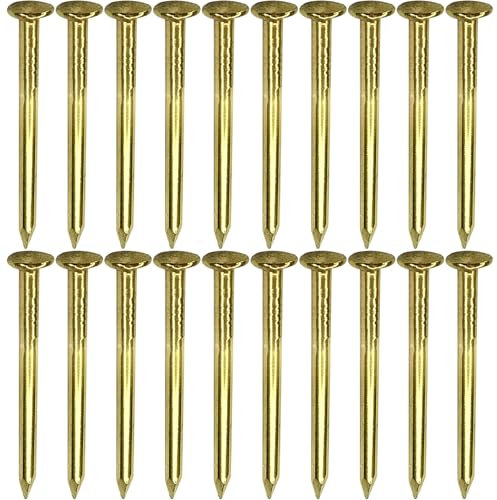 cyclingcolors 20x clavo de latón dorado cabeza redonda punta para muebles mesa silla vintage 1,8x20mm