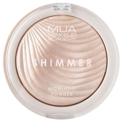 MUA Shimmer Highlighter Powder, Oyster Silk (Pack of 1) | Soft Silver-Pink Shine, Highly Pigmented, Velvety Texture, Perfect for Cheeks & Eyes, Vegan & Cruelty Free