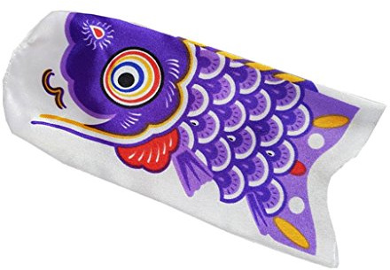 Geardeangloow Japanischer Deko Windsack Karpfen Flagge Koi Nobori Segelfisch 15cm Lila