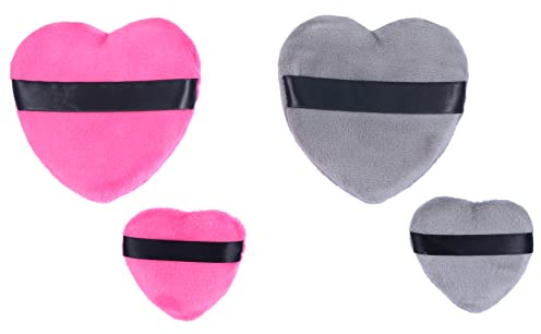 Healvian Make Up Schwämme mit Hoher Dichte 4 Stück aus Baumwolle Herzförmige und Natürlichem Finish für Gesichtspuder Geeignet für Tägliche Kosmetik Make Up