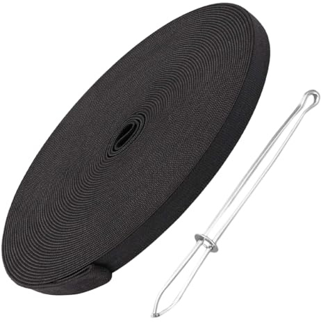 WUSJCOF Élastique Couture 1CM de Large, 10M de Long, Élastique pour Taille de Pantalon, Bande Élastique Blanc Polyvalent pour Couture, Vêtements et Projets de Bricolage