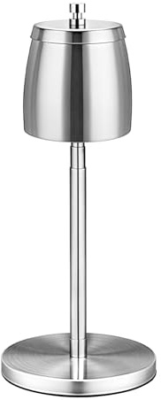 Justerbar stående askkopp stor stående askkopp för utomhusbruk, utdragbar höjd 21,8–56,2 cm rostfritt stål stående askkopp för utomhusbruk med lock och halkfri botten (silver)