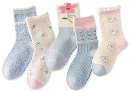 axy Mädchen Kinder Bunte Strümpfe Socken-5er (5er Pack)