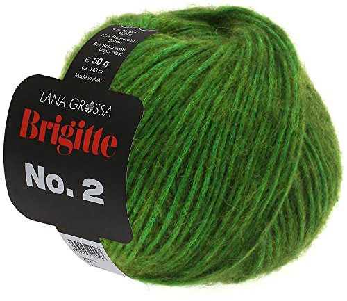 LANA GROSSA Brigitte Nr.2 | Edle Netzgarnstruktur aus Alpaka und Baumwolle | Handstrickgarn aus 47% Alpaka, 45% Baumwolle & 8% Schurwolle | 50g Wolle zum Stricken & Häkeln | 140m Garn FB 1