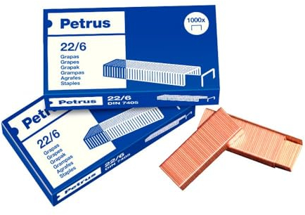 Petrus 55781 – Pack 1000 Heftklammern 22/6, 6 mm