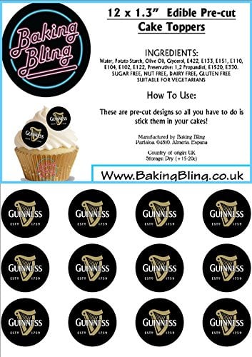12 x Guiness (1) PRECUTS Cake Toppers - Fun Novelty Edible Wafer Paper Cake Toppers Decorations Sailing Sailor Boat