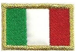 MAREL Patch Bandiera Italia Bordo in Oro cm 4 x 2,5 Toppa Ricamata Ricamo Italy -222