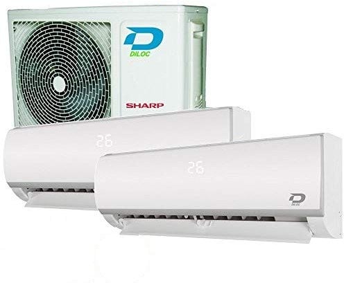 CLIMATISEUR MULTI BI-SPLIT R32 DILOC 9000+12000 BTU wifi COMPRESSEUR SHARP