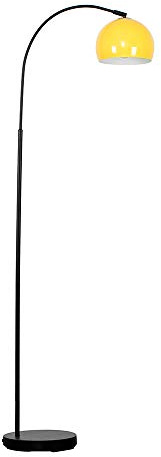 MiniSun | Modern Designer Style Black Floor Lamp with a Gloss Yellow Shade | Floor Lamps & Torchieres, Home Décor & Improvement Essential | Includes 6W LED E27 Light Bulb
