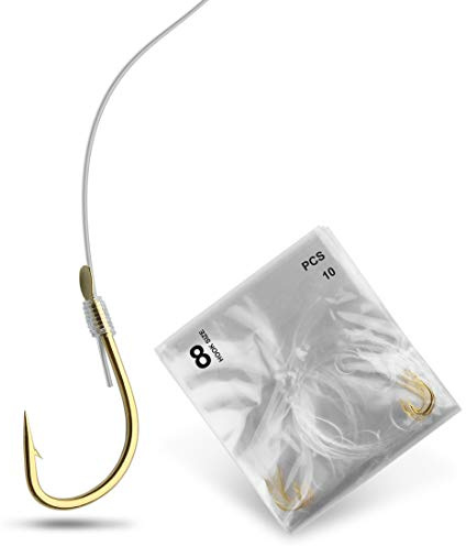 Storfisk fishing & more Gebundene Mais Haken Carbon Angelhaken Vorfach mit spezieller Form zur sicheren Befestigung von Mais, Größe:8