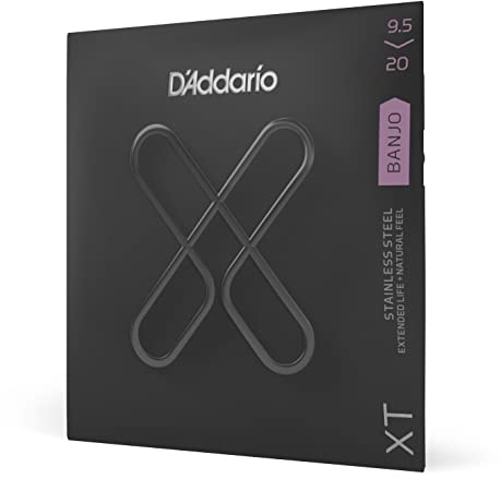 D'Addario XTJ09520, XT Edelstahlsaite für Banjo Gitarrensaiten, Custom Light, 9.5-20