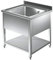 VM Europa - Gastro Spültisch mit Becken mittig - 80 x 60 cm - Freistehender Edelstahlspültisch ohne Abtropffläche - AISI 430 Edelstahl - Gastronomie Spüle Waschtisch Spülbecken Gastrospüle