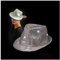 BLINXS LED Paillettenhut/Disco-Hut Form Tribly - Silber - mit acht LEDs - Multicolor Leuchtend für Erwachsene/Unisex - mit auswechselbaren Batterien